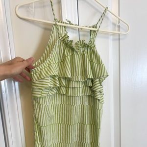 VGUC Banana Republic Green & White XSP Blouse